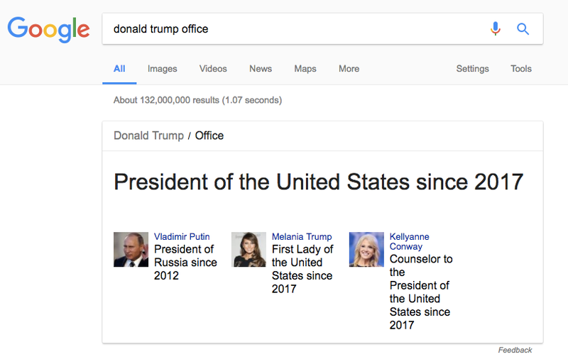 Illustration for article titled ¿Puedes adivinar qué persona sale en Google cuando buscas a Donald Trump?